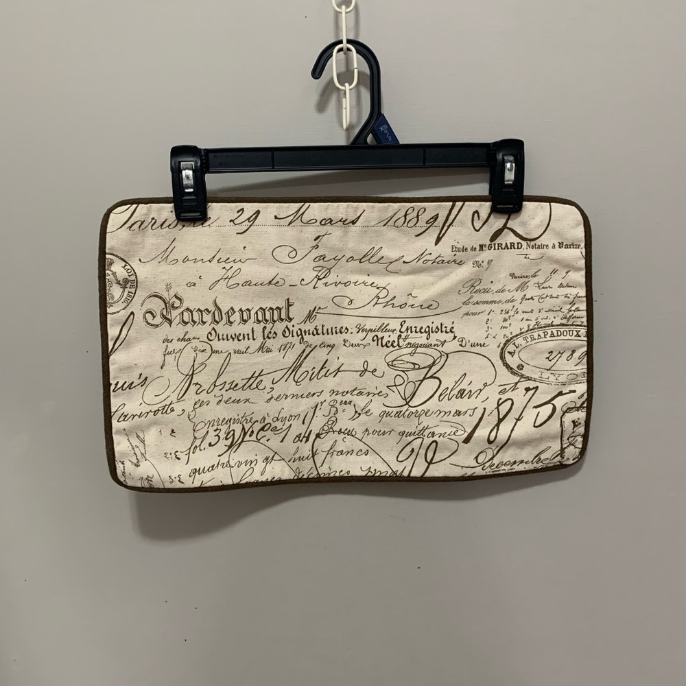 Hand Crafted Script Pillow - Cream and Brown